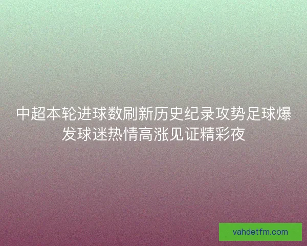 中超本轮进球数刷新历史纪录攻势足球爆发球迷热情高涨见证精彩夜